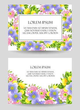 Çiçekli davetiye kartı