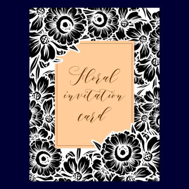 Vintage çiçek davetiye