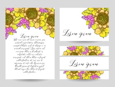 Çiçekli davetiye kartı