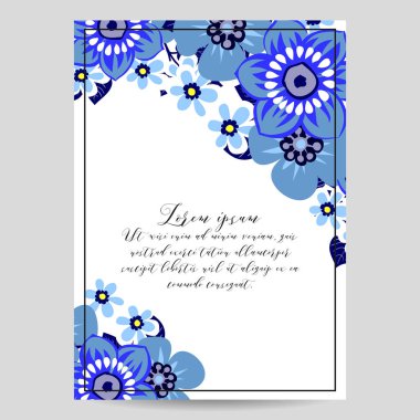 Çiçekli davetiye kartı