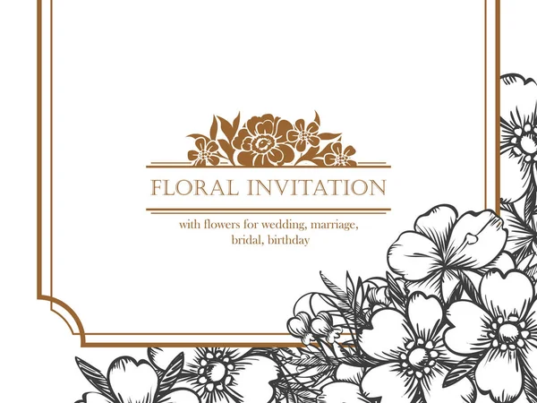 Carte d'invitation florale — Image vectorielle