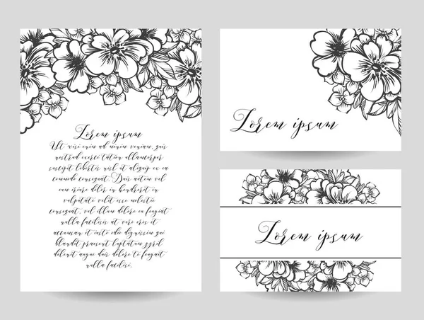 Blomster invitation kort – Stock-vektor