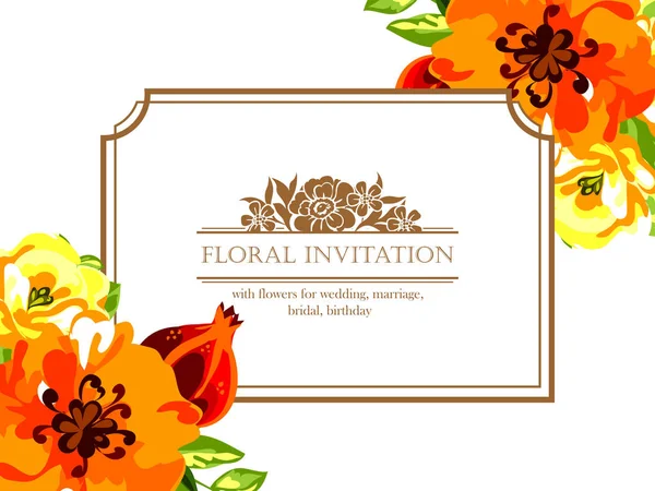 Florale Einladungskarte — Stockvektor