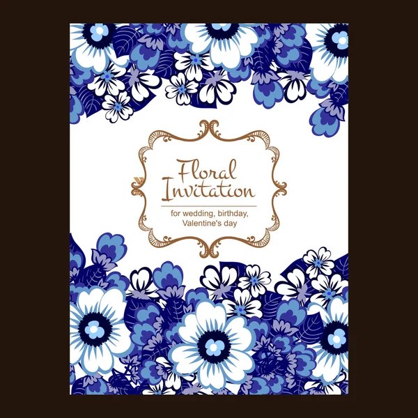 Vintage floral invitation card — Stock Vector