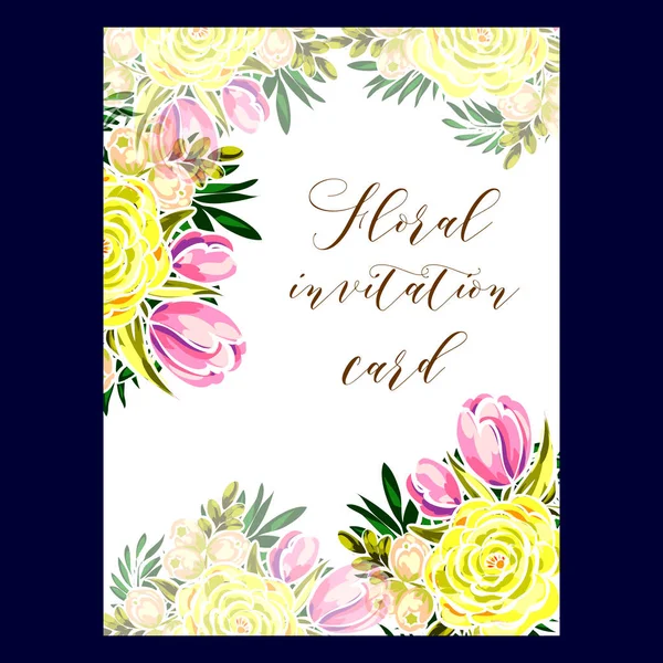 Floral invitation card — Stock Vector