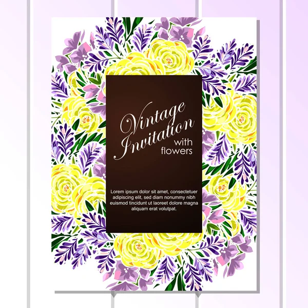 Carte d'invitation florale — Image vectorielle