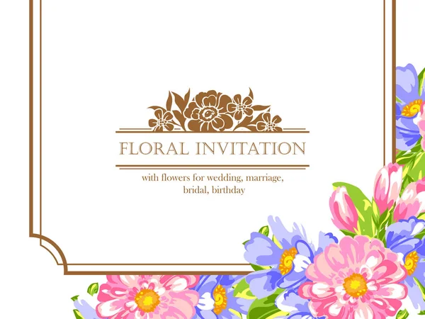 Tarjeta de invitación floral — Vector de stock