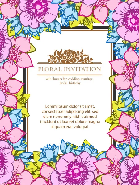 Carte d'invitation florale — Image vectorielle