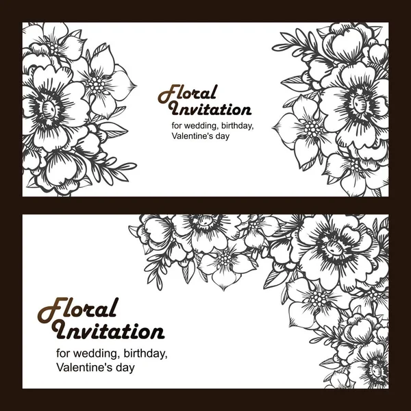 Floral invitation card — Stock Vector