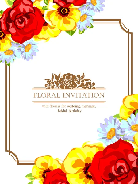 Floral invitation card — Stock Vector