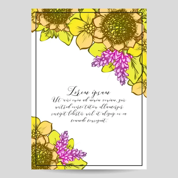 Tarjeta de invitación floral — Vector de stock