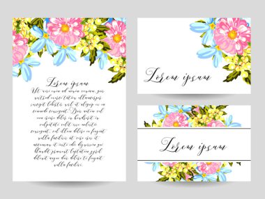 Çiçekli davetiye kartı