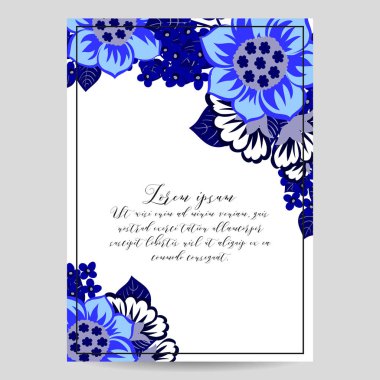 Çiçekli davetiye kartı