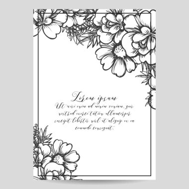 Çiçekli davetiye kartı