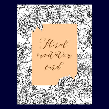 Vintage çiçek davetiye