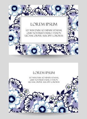 Çiçekli davetiye kartı