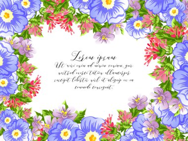 Çiçekli davetiye kartı