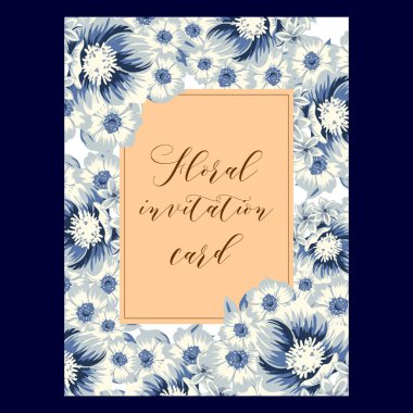 Vintage çiçek davetiye