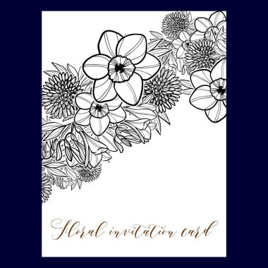 Vintage çiçek davetiye