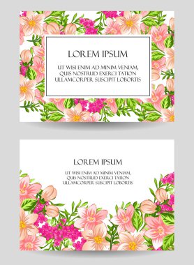 Çiçekli davetiye kartı