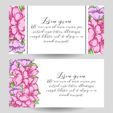 Çiçekli davetiye kartı