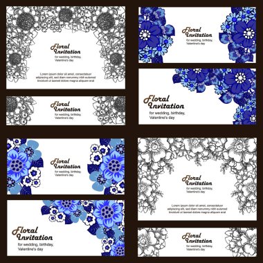 Çiçekli davetiye seti