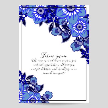 Çiçekli davetiye kartı