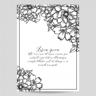 Çiçekli davetiye kartı