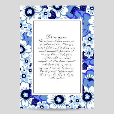 Çiçekli davetiye kartı