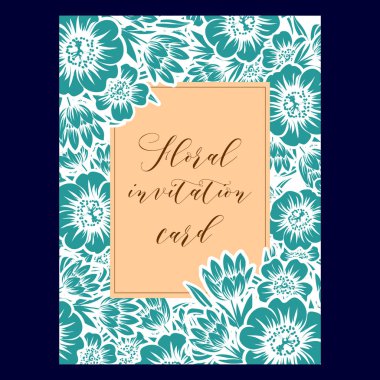Vintage çiçek davetiye