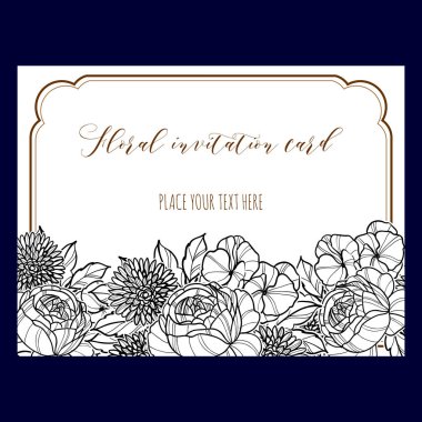 Vintage çiçek davetiye