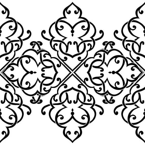 Seamless monochrome ornate pattern — Stock Vector