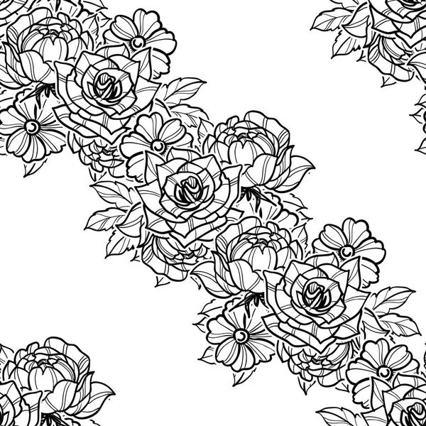 Modèle de fleur sans couture — Image vectorielle