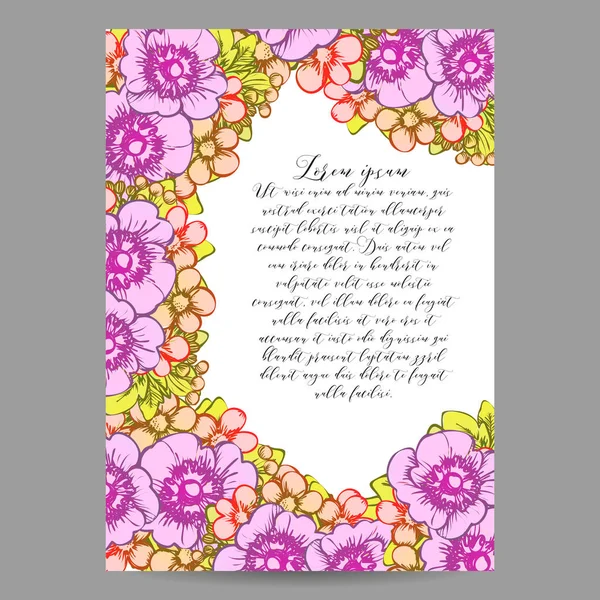 Cartão de convite floral — Vetor de Stock