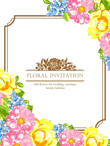 Tarjeta de invitación floral — Vector de stock