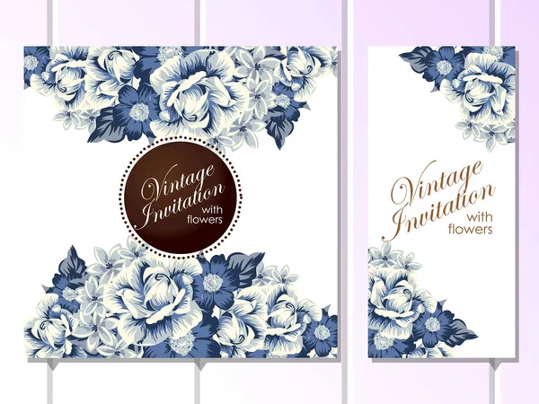 Tarjeta de invitación floral Vintage — Vector de stock