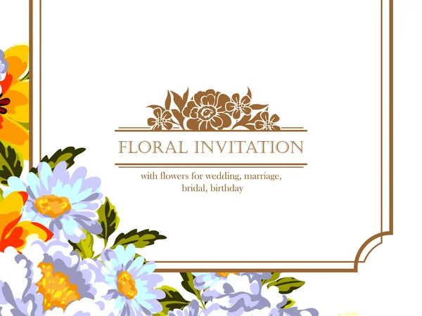 Tarjeta de invitación floral — Vector de stock