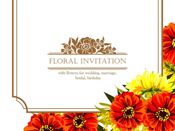 Carte d'invitation florale — Image vectorielle