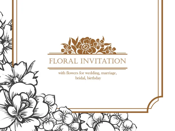 Carte d'invitation florale — Image vectorielle