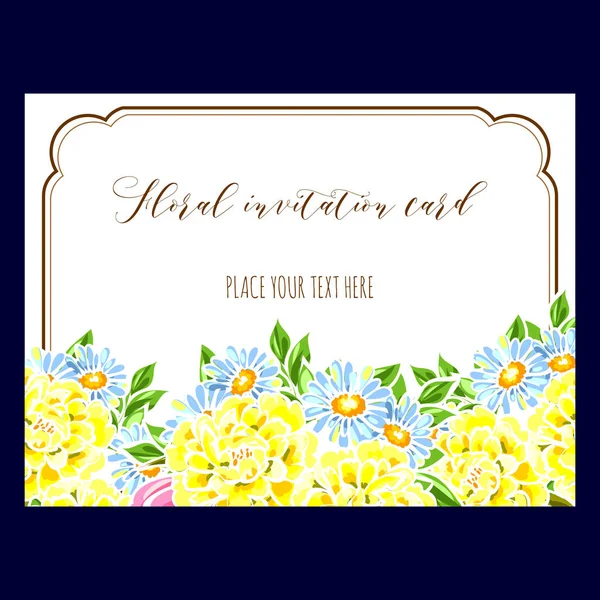 Floral invitation card — Stock Vector