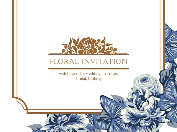 Εκλεκτής ποιότητας floral προσκλητήριο — Διανυσματικό Αρχείο