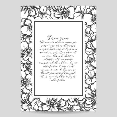 Vintage çiçek davetiye