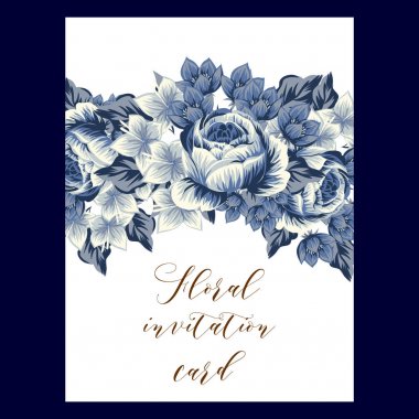 Vintage çiçek davetiye