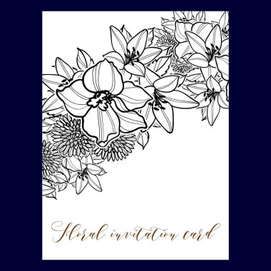 Vintage çiçek davetiye