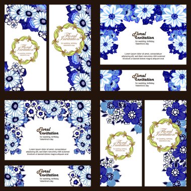 Çiçekli davetiye seti