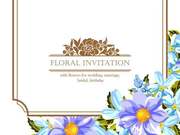 CARTE D'INVITATION FLORALE VINTAGE — Image vectorielle