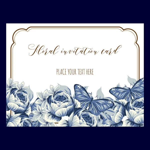 Vintage çiçek davetiye