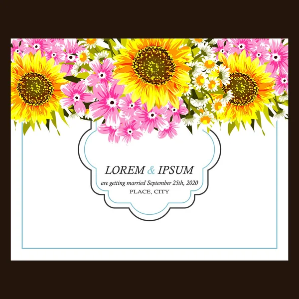 Εκλεκτής ποιότητας floral προσκλητήριο — Διανυσματικό Αρχείο