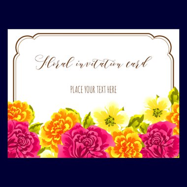 Vintage çiçek davetiye