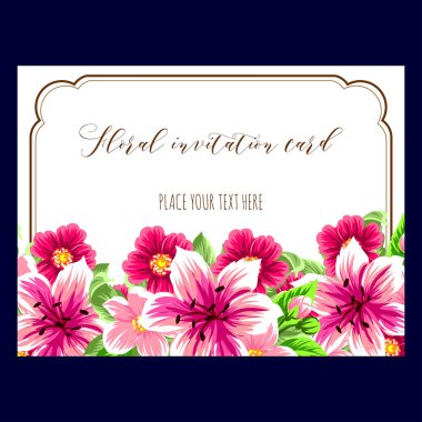 Vintage çiçek davetiye